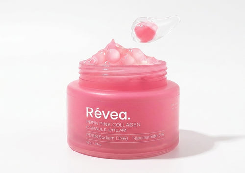 Salmon PDRN Cream — pink jar with capsules and applicator