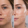 Before and after one Sonic Dermaplaner Pro use: dull and fuzzy skin transformed to smooth and glowy