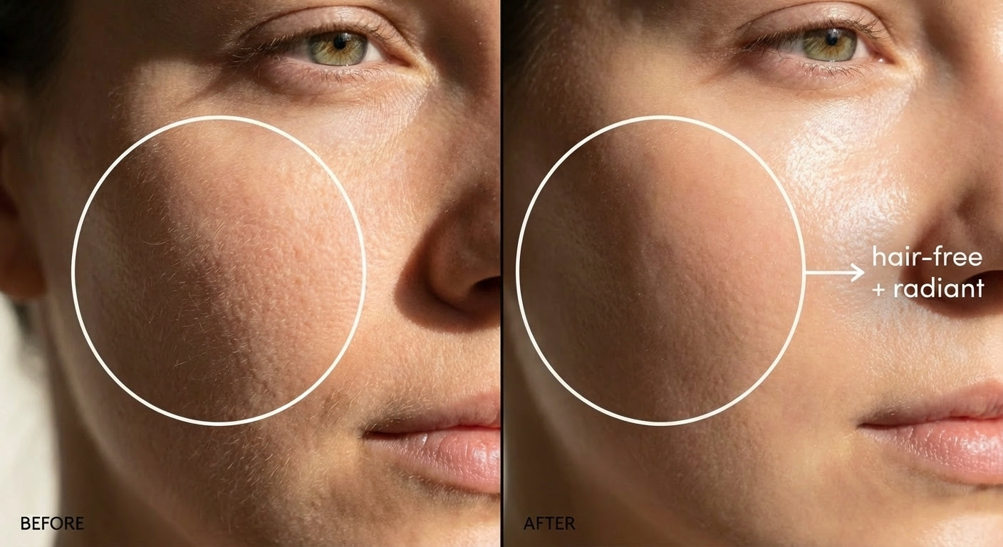 Smooth cheeks after dermaplaning - better product absorption